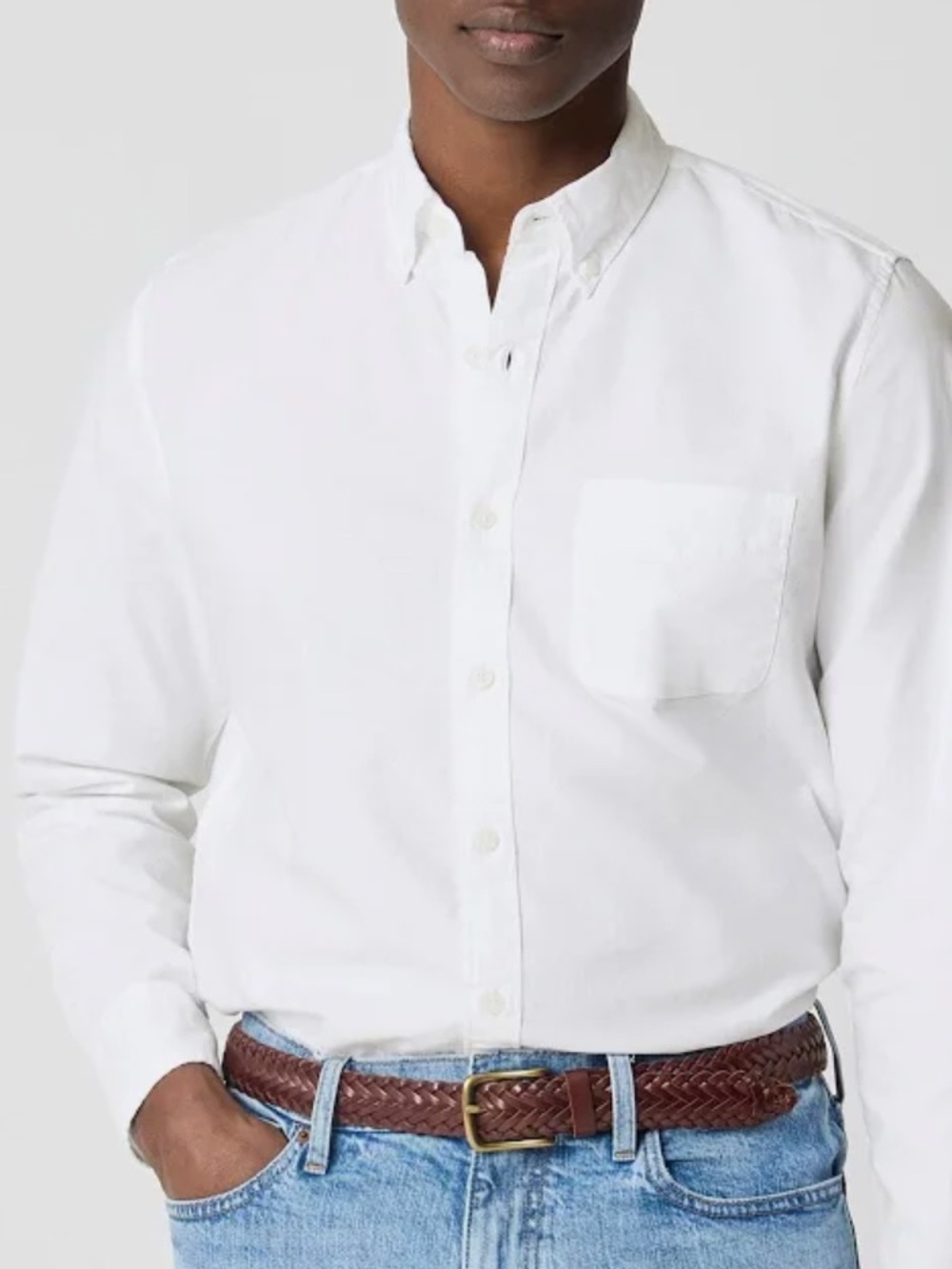 J. Crew Men’s White Button-Down Oxford Shirt